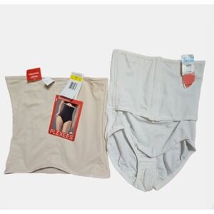Lot of 2‎ Flexees Shapewear M Firm Control Waistshaper, High Waist Brief NWT
